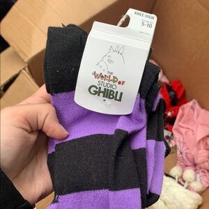 Studio Ghibli Black and Purple Knee High Socks